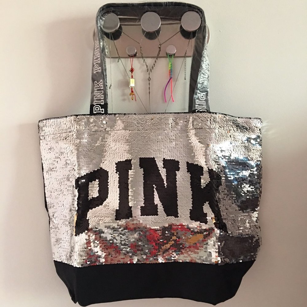 New! Victoria's Secret PINK Bling Flip Seqin Tote